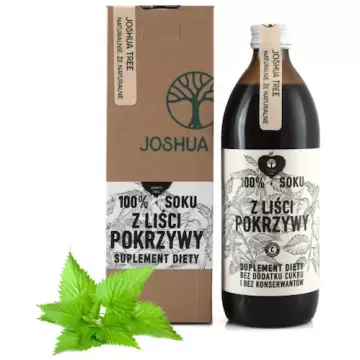 Joshua Tree Sok z liści Pokrzywy 500ml Pokrzywa z wit.C bez konserwantów i cukru - suplement diety