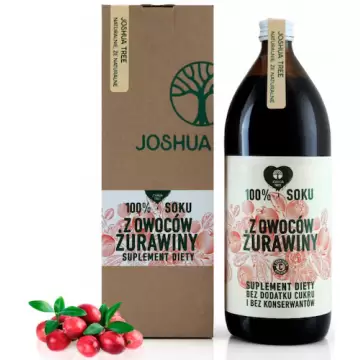 Joshua Tree Sok z owoców Żurawiny 1000ml Żurawina z wit.C bez konserwantów i cukru - suplement diety