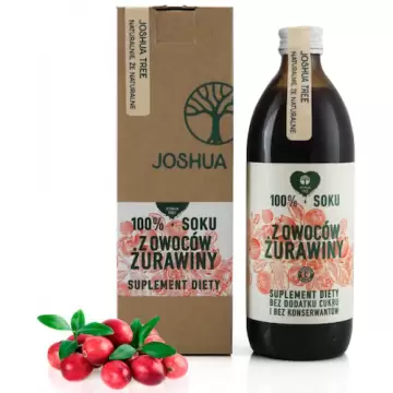 Joshua Tree Sok z owoców Żurawiny 500ml Żurawina z wit.C bez konserwantów i cukru - suplement diety