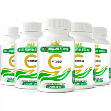 5 x mAG Witamina C 500mg buforowana 5x100kaps Pakiet Rodzinny - suplement diety