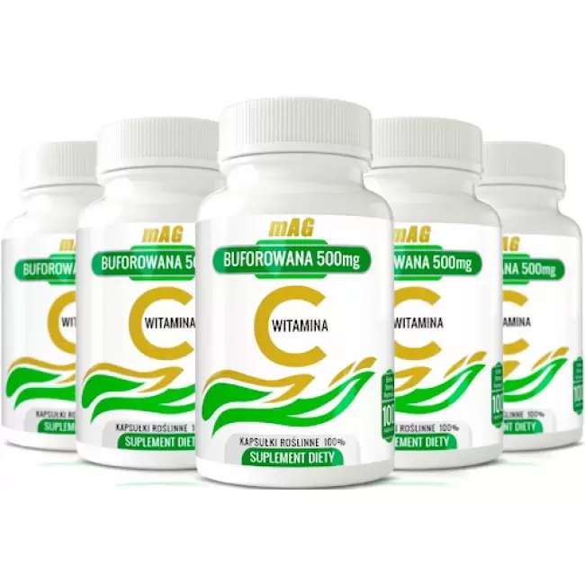 5 x mAG Witamina C 500mg buforowana 5x100kaps Pakiet Rodzinny - suplement diety