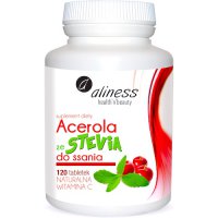 Aliness Acerola ze Stevią do ssania 120tab naturalna witamina C - suplement diety