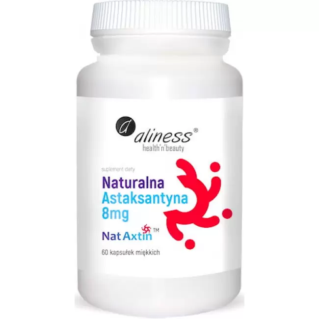Aliness Astaksantyna naturalna 8mg 60kaps vege - suplement diety Antyoksydant Naturalna Nat Axtin