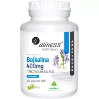 Aliness Bajkalina extract 85% 400mg 100kaps vege - suplement diety Tarczyca Bajkalska Stawy Ścięgna