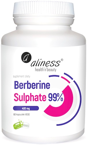 Aliness Berberine Sulphate 99% 400mg 60kaps vege Berberyna - suplement diety