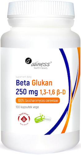 Aliness Beta Glukan 250mg 100kaps VEGE - suplement diety