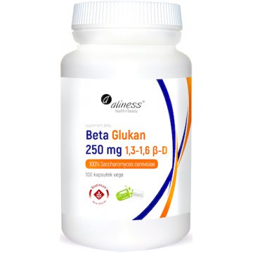 Aliness Beta Glukan 250mg 100kaps VEGE - suplement diety