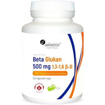 Aliness Beta Glukan 500mg 100kaps VEGE - suplement diety