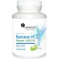 Aliness Betaina HCL 650mg Pepsyna 150mg 100kaps - suplement diety
