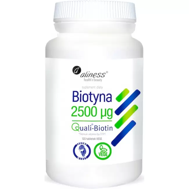 Aliness Biotyna 2500mcg 120tab vege - suplement diety