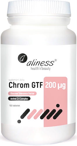 Aliness Chrom GTF Active Cr-Complex 200mcg 100tabs vege - suplement diety