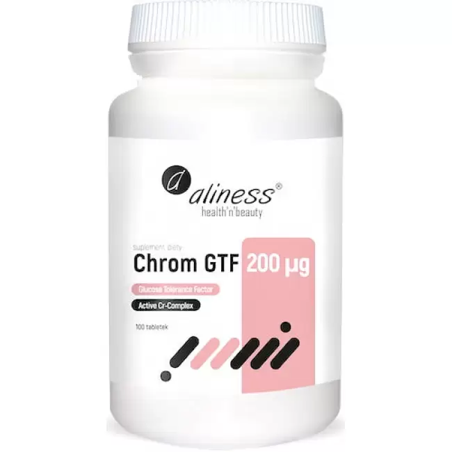 Aliness Chrom GTF Active Cr-Complex 200mcg 100tabs vege - suplement diety