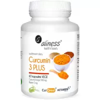 Aliness Curcumin C3 Complex 500mg Piperina 5mg 60kaps vege - suplement diety Kurkumina