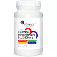 Aliness Diosmina mikronizowana PLUS 500mg 100kaps vege - suplement diety Hesperydyna, Rutyna, C