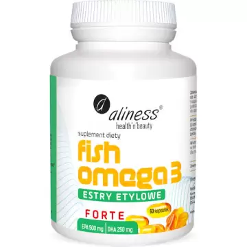Aliness Fish Omega 3 Forte Estry 500/250mg EPA/DHA 60kaps - suplement diety Serce Mózg Wzrok