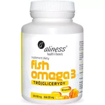 Aliness Fish Omega 3 Trójglicerydy 180/120mg EPA/DHA 60kaps - suplement diety Serce Mózg Wzrok