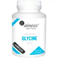 Aliness Glycine 800mg 100kaps vege - suplement diety Glicyna Pamięć, Nauka, Stres