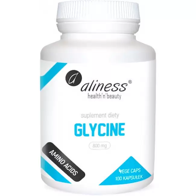 Aliness Glycine 800mg 100kaps vege - suplement diety Glicyna Pamięć, Nauka, Stres