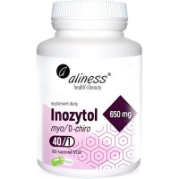 Aliness Inozytol myo/D-chiro 40/1 650mg 100kaps vege - suplement diety B8 Stres, Depresja