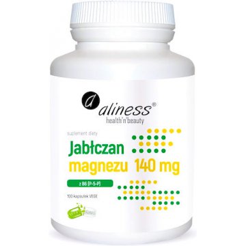 Aliness Jabłczan Magnezu 140mg z B6 vege 100kaps - suplement diety