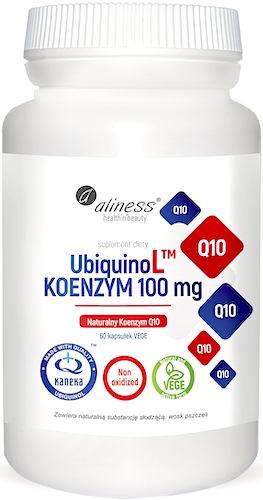 Aliness KANEKA UbiquinoL Naturalny Koenzym Q10 100mg 60kaps vege - suplement diety Ubichinol