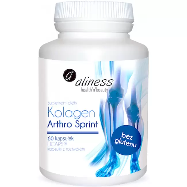 Aliness Kolagen Arthro Sprint 60kaps vege - suplement diety Rybi Stawy Kości
