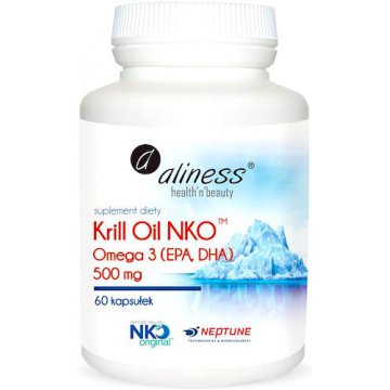Aliness Krill Oil Neptune NKO EPA DHA 500mg 60kaps - suplement diety Astaksantyna