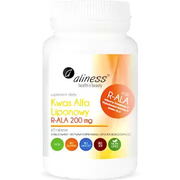 Aliness Kwas Alfa Liponowy R-ALA 200mg 60 tabletek - suplement diety