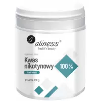Aliness Kwas nikotynowy czysty 100% Niacyna 100g vege proszek - suplement diety flash effect