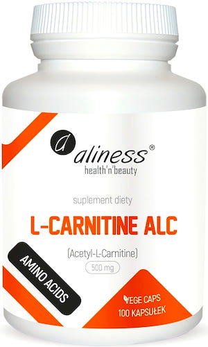 Aliness L-Carnitine ALC L-Karnityna Acetyl 500mg 100kaps vege - suplement diety Odchudzanie, Spalacz