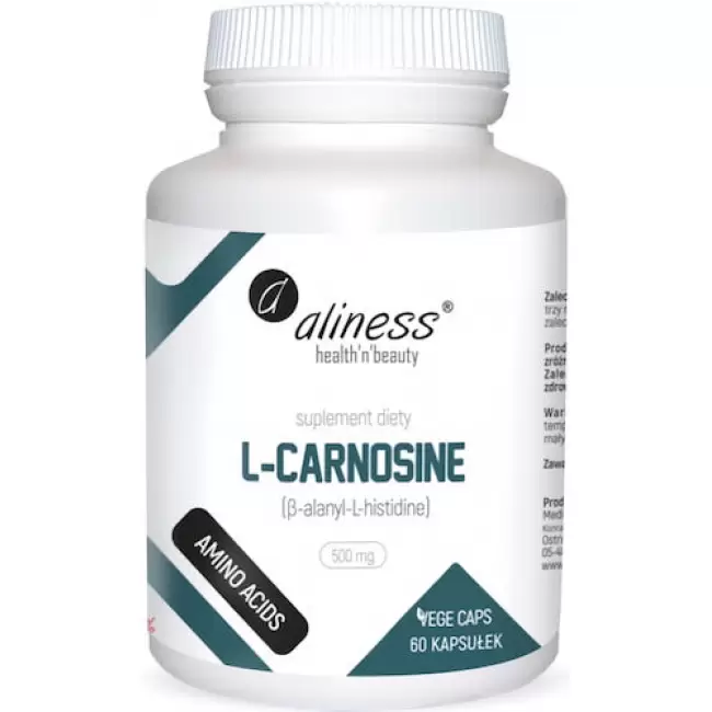 Aliness L-Carnosine 500mg 60kaps vege - suplement diety Karnozyna Odporność, Mięśnie
