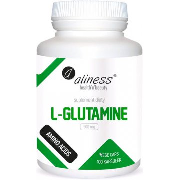 Aliness L-Glutamine Glutamina 500mg 100kaps vege - suplement diety