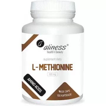 Aliness L-Methionine 500mg vege 100kaps vege Metionina - suplement diety