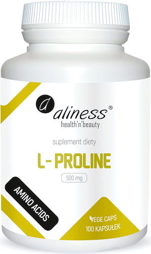 Aliness L-Proline 500mg vege 100kaps vege - suplement diety Prolina