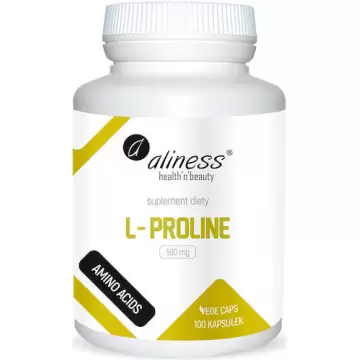 Aliness L-Proline 500mg vege 100kaps vege - suplement diety Prolina