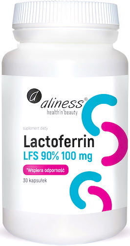 Aliness Lactoferrin LFS 90% Laktoferyna 100mg 30kaps - suplement diety