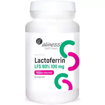 Aliness Lactoferrin LFS 90% Laktoferyna 100mg 60kaps - suplement diety