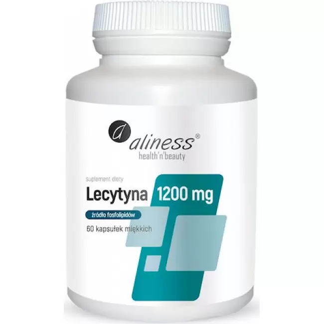 Aliness Lecytyna 1200mg 60kaps vege - suplement diety Fosfolipidy Pamięć