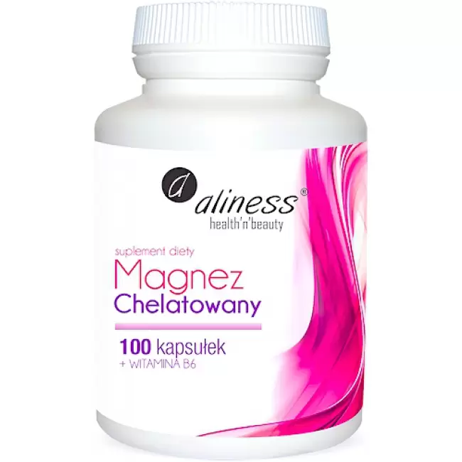 Aliness Magnez Chelatowany 560mg + vitamina B6 100kaps - suplement diety