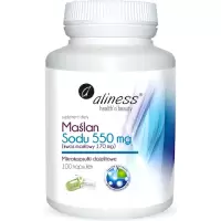 Aliness Maślan Sodu 550mg 100kaps vege - suplement diety Kwas Masłowy 170mg