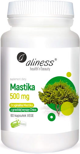 Aliness Mastika sproszkowana żywica 500mg 60kaps vege - suplement diety Helicobacter Pylori
