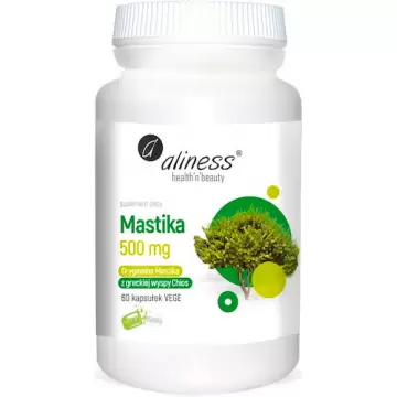 Aliness Mastika sproszkowana żywica 500mg 60kaps vege - suplement diety Helicobacter Pylori