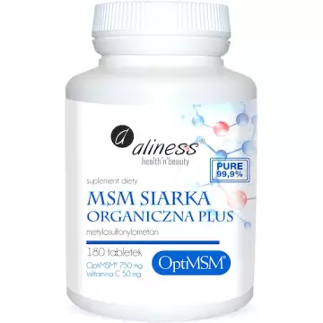 Aliness MSM Siarka Organiczna PLUS 180tab - suplement diety