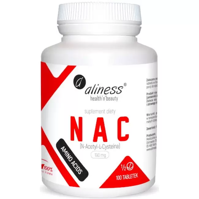Aliness NAC N-Acetyl L-Cysteina 380mg 100tab vege - suplement diety