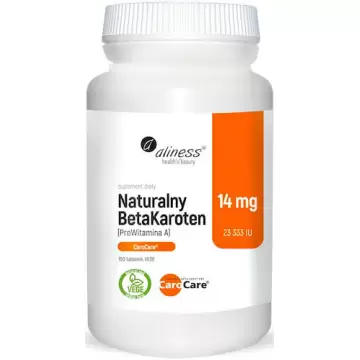 Aliness Naturalny BetaKaroten (ProWitamina A) 14mg 100tab vege - suplement diety