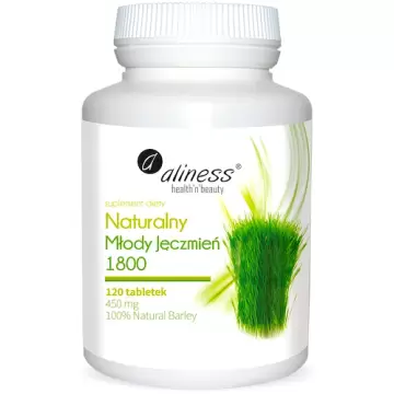 Aliness Naturalny Młody Jęczmień ekstrakt z soku 1800 450mg 120tab - suplement diety