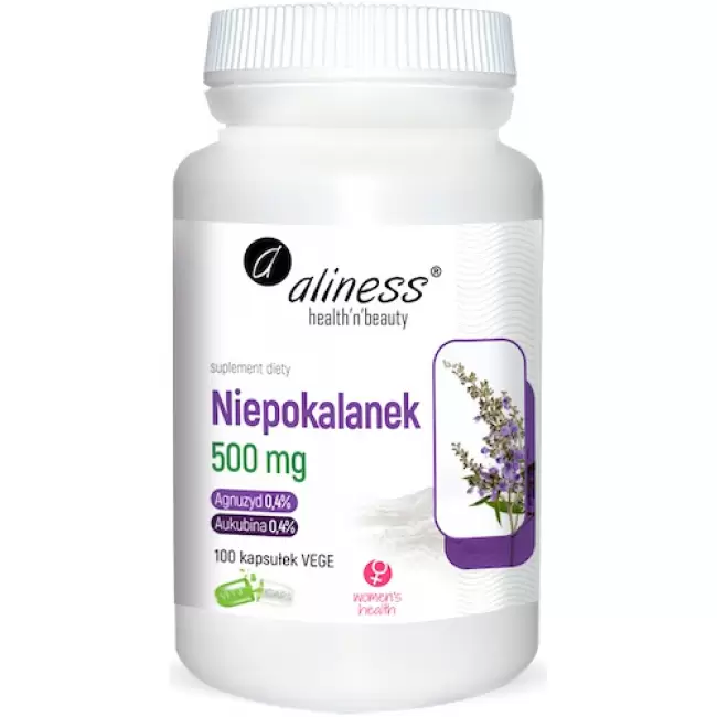 Aliness Niepokalanek 500mg 100kaps vege - suplement diety Menopauza Vitex