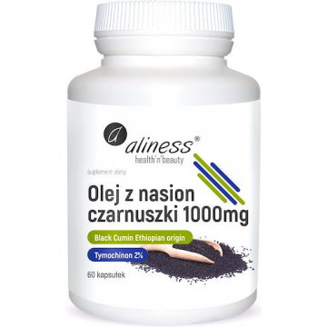 Aliness Olej z nasion czarnuszki 2% 1000 mg 60kaps Black Cumin - suplement diety