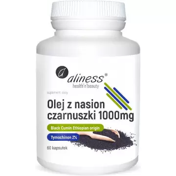 Aliness Olej z nasion czarnuszki 2% 1000 mg 60kaps Black Cumin - suplement diety