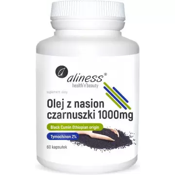Aliness Olej z nasion czarnuszki 2% 1000mg 60kaps Black Cumin - suplement diety